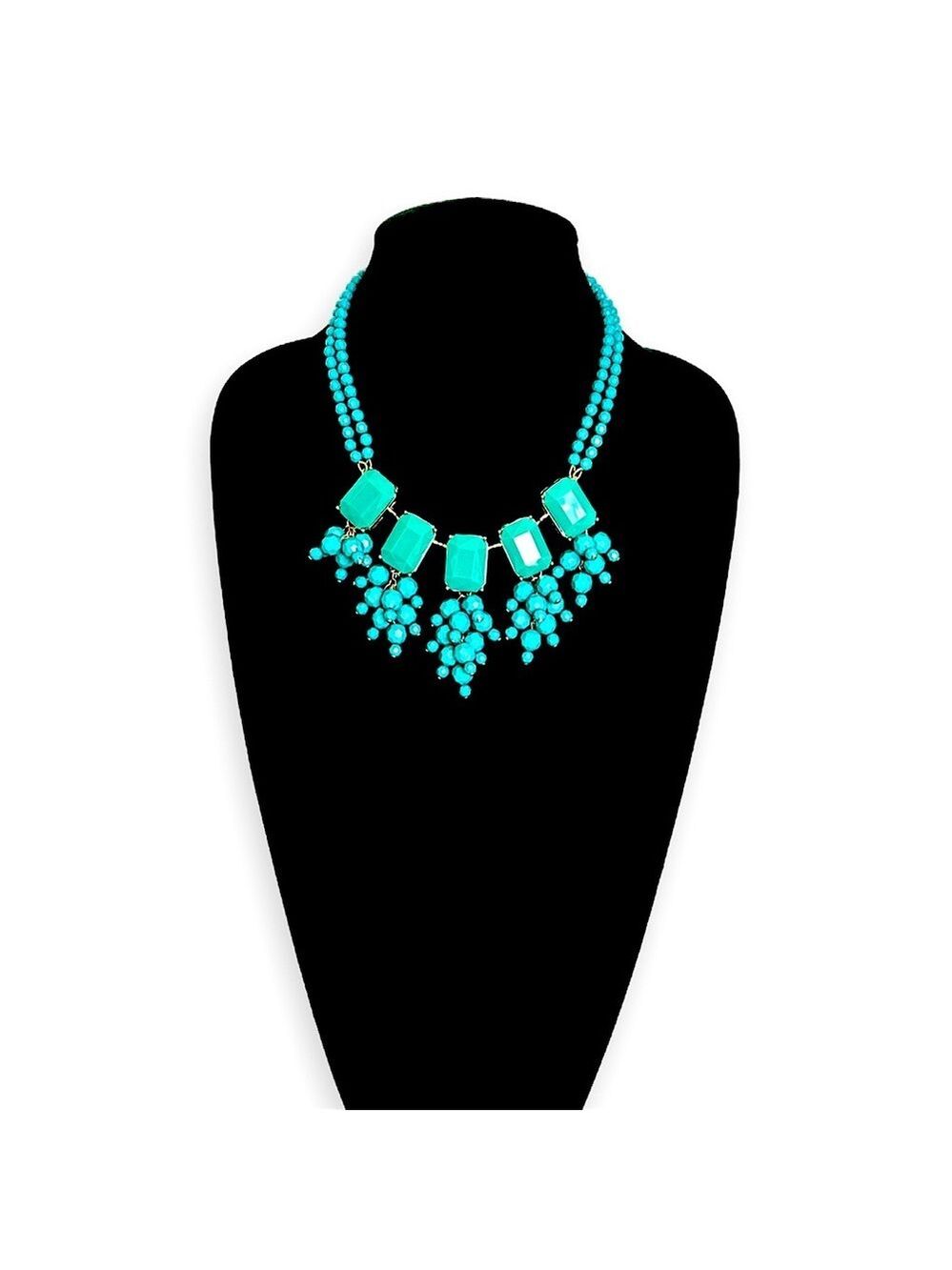 TURQUOISE DREAM | TALBOTS Bold Turquoise & Gold Tone Statement Necklace | NWOT